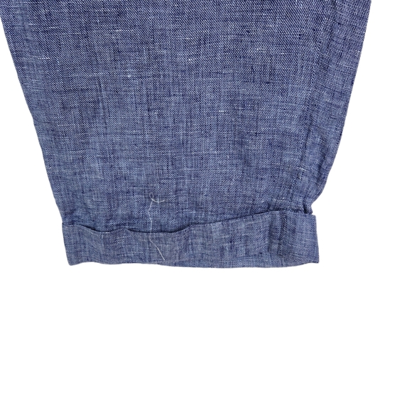 BAIRD McNUTT Linen Pants Mens 40 x 36 Blue Murano Alex Fit Flat Front Slim Fit - Picture 5 of 11